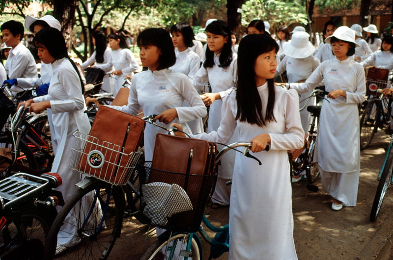 Students leaving school in Saigon, 1991 (Photo: Andrew Holbrooke/Corbis via Getty Images)